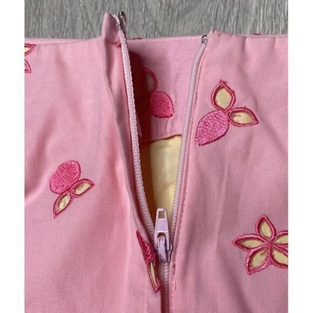 Vintage Lilly Pulitzer Skirt Womens 6 Pink Cherry Floral Embroidered‎ Pencil - Picture 4 of 8